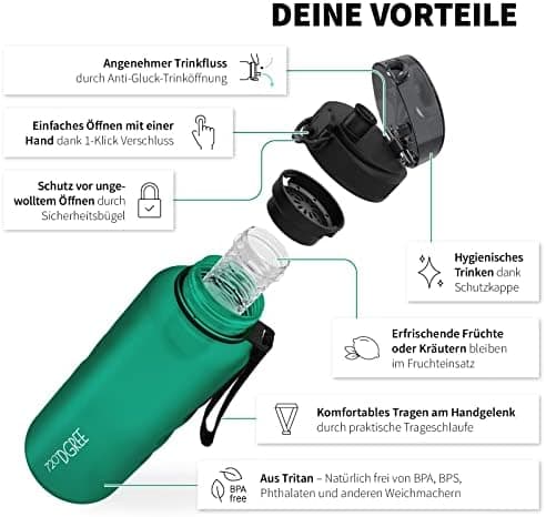 720°DGREE uberBottle Trinkflasche SoftTouch 500ml - Auslaufsicher, BPA-Frei - für Sport und Outdoor-Aktivitäten - Climat