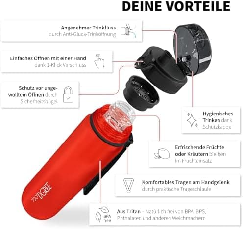 720°DGREE uberBottle Trinkflasche SoftTouch 500ml - Auslaufsicher, BPA-Frei - für Sport und Outdoor-Aktivitäten - Climat