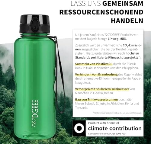 720°DGREE uberBottle Trinkflasche SoftTouch 500ml - Auslaufsicher, BPA-Frei - für Sport und Outdoor-Aktivitäten - Climat