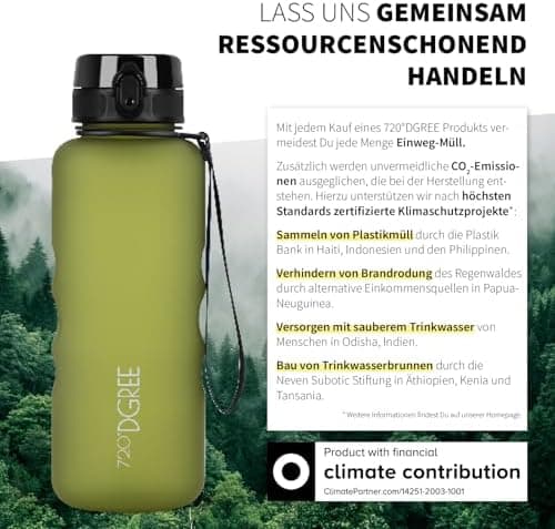 720°DGREE uberBottle Trinkflasche SoftTouch 500ml - Auslaufsicher, BPA-Frei - für Sport und Outdoor-Aktivitäten - Climat