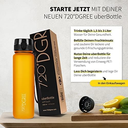 720°DGREE uberBottle Trinkflasche SoftTouch 500ml - Auslaufsicher, BPA-Frei - für Sport und Outdoor-Aktivitäten - Climat