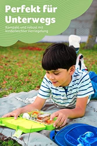 Jarlson® Brotdose Kinder mit Fächern - TONI Lunchbox - Auslaufdurchfall-Sicher – Jausenbox für Kindergarten und Schule -