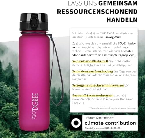 720°DGREE uberBottle Trinkflasche SoftTouch 500ml - Auslaufsicher, BPA-Frei - für Sport und Outdoor-Aktivitäten - Climat