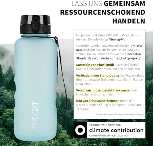 720°DGREE uberBottle Trinkflasche SoftTouch 500ml - Auslaufsicher, BPA-Frei - für Sport und Outdoor-Aktivitäten - Climat