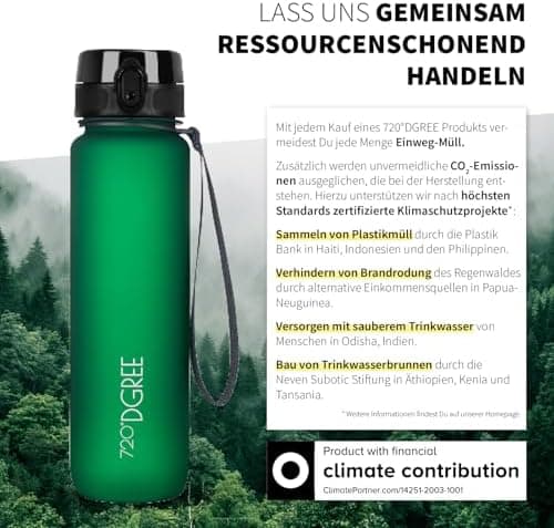 720°DGREE uberBottle Trinkflasche SoftTouch 500ml - Auslaufsicher, BPA-Frei - für Sport und Outdoor-Aktivitäten - Climat