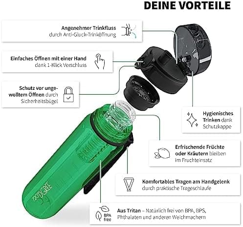 720°DGREE uberBottle Trinkflasche SoftTouch 500ml - Auslaufsicher, BPA-Frei - für Sport und Outdoor-Aktivitäten - Climat