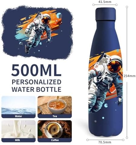 Grsta Trinkflasche 500ml, BPA-freie Edelstahlflasche für Kinder, ideale Wasserspeicherung bei Kalt&warm
