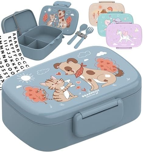 Bearfoot Brotdose Kinder BPAfrei mit Fächern Lunchbox für Mädchen & Jungen