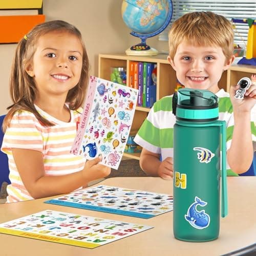 Luyiilo Kinder Trinkflasche Auslaufsicher für Schule und Fitnessstudio (500ml - Blau)