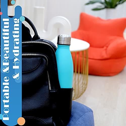 BOGI Doppelwandige Thermosflasche Edelstahl Trinkflasche Kinder Trinkflasche Schule Himmelblau Pink