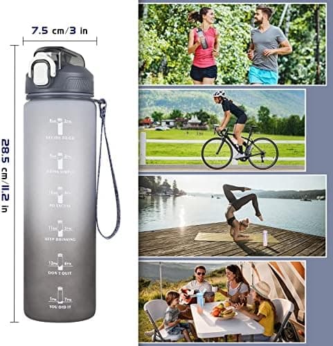 CodiCile Trinkflasche 1L - Ideal für Outdoor Aktivitäten mit Zeitmarkierung und Strohhalm
| CodiCile 1L Trinkflasche St