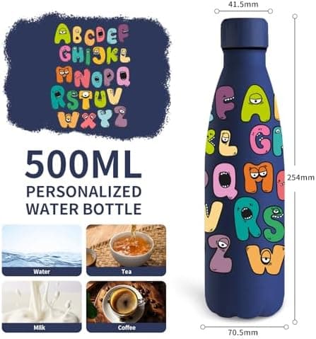 Grsta Trinkflasche 500ml, BPA-freie Edelstahlflasche für Kinder, ideale Wasserspeicherung bei Kalt&warm
