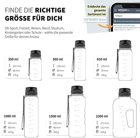 720°DGREE uberBottle Trinkflasche SoftTouch 500ml - Auslaufsicher, BPA-Frei - für Sport und Outdoor-Aktivitäten - Climat