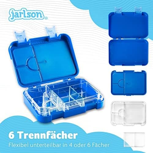 Jarlson® Brotdose Kinder mit Fächern - TONI Lunchbox - Auslaufdurchfall-Sicher – Jausenbox für Kindergarten und Schule -