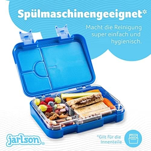 Jarlson® Brotdose Kinder mit Fächern - TONI Lunchbox - Auslaufdurchfall-Sicher – Jausenbox für Kindergarten und Schule -