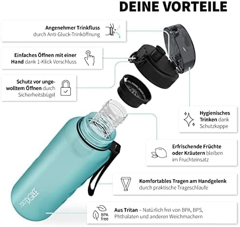 720°DGREE uberBottle Trinkflasche SoftTouch 500ml - Auslaufsicher, BPA-Frei - für Sport und Outdoor-Aktivitäten - Climat