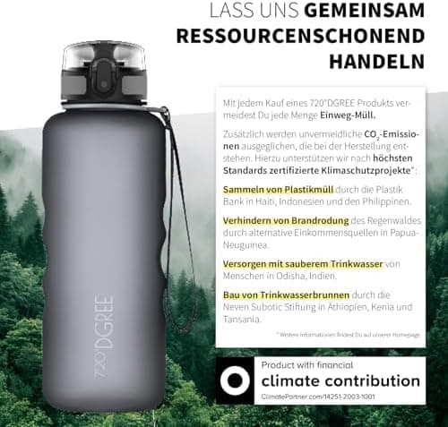 720°DGREE uberBottle Trinkflasche SoftTouch 500ml - Auslaufsicher, BPA-Frei - für Sport und Outdoor-Aktivitäten - Climat