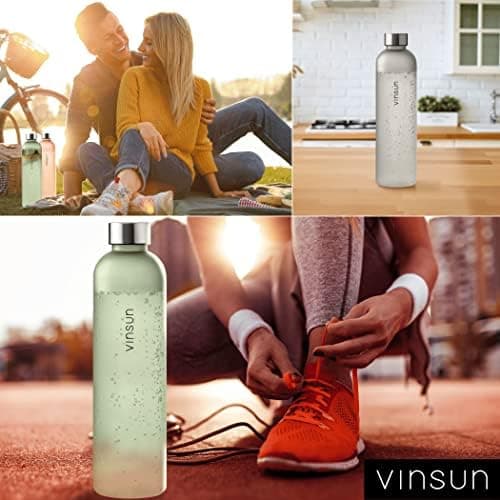 VINSUN Trinkflasche 1000ml - auslaufsicher, BPA frei, Tritan - Leichte Wasserflasche für Sport und Outdoor activities -
