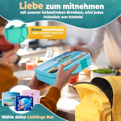 Kinder Brotdose mit Fächern Auslaufsicher & BPA frei
| Vesperbox Kinder Bento Box mit Fächern
| Frühstücksbox Kinder Br