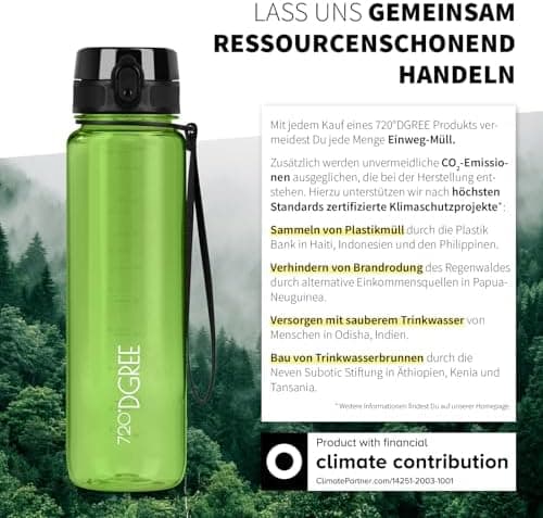 720°DGREE uberBottle Trinkflasche SoftTouch 500ml - Auslaufsicher, BPA-Frei - für Sport und Outdoor-Aktivitäten - Climat
