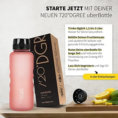 720°DGREE uberBottle Trinkflasche SoftTouch 500ml - Auslaufsicher, BPA-Frei - für Sport und Outdoor-Aktivitäten - Climat