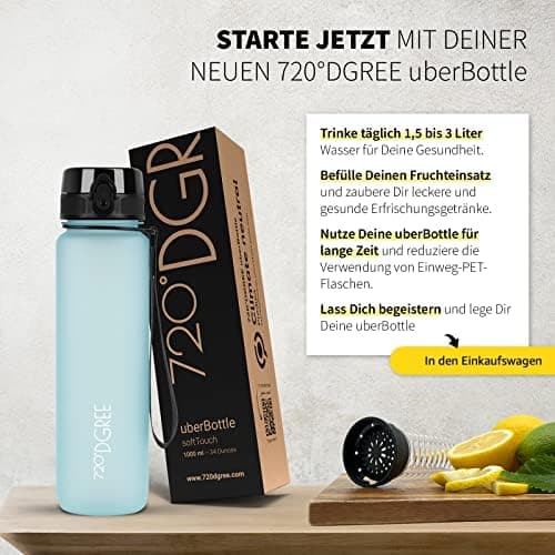 720°DGREE uberBottle Trinkflasche SoftTouch 500ml - Auslaufsicher, BPA-Frei - für Sport und Outdoor-Aktivitäten - Climat