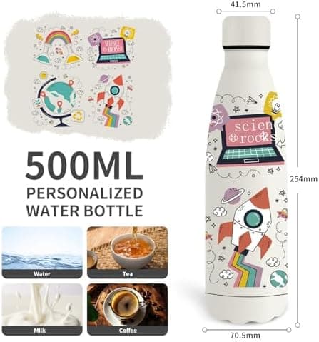 Grsta Trinkflasche 500ml, BPA-freie Edelstahlflasche für Kinder, ideale Wasserspeicherung bei Kalt&warm