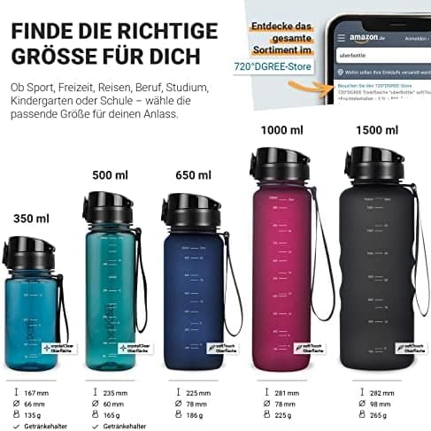 720°DGREE uberBottle Trinkflasche SoftTouch 500ml - Auslaufsicher, BPA-Frei - für Sport und Outdoor-Aktivitäten - Climat