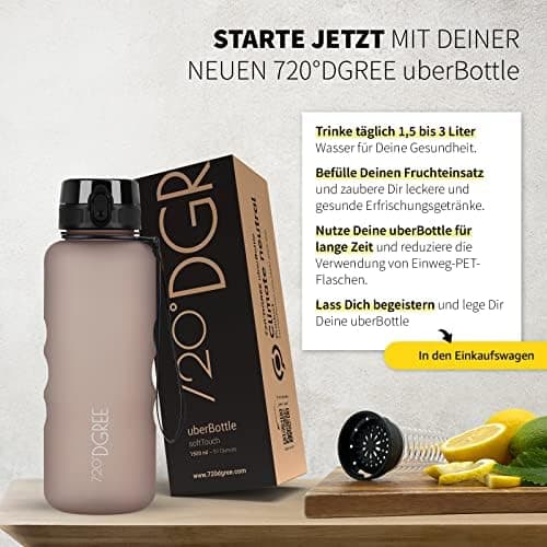 720°DGREE uberBottle Trinkflasche SoftTouch 500ml - Auslaufsicher, BPA-Frei - für Sport und Outdoor-Aktivitäten - Climat