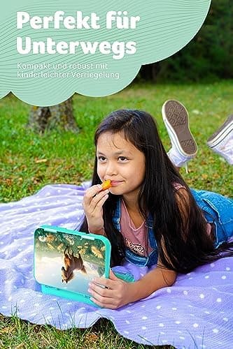 Jarlson® Brotdose Kinder mit Fächern - TONI Lunchbox - Auslaufdurchfall-Sicher – Jausenbox für Kindergarten und Schule -