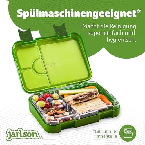 Jarlson® Brotdose Kinder mit Fächern - TONI Lunchbox - Auslaufdurchfall-Sicher – Jausenbox für Kindergarten und Schule -