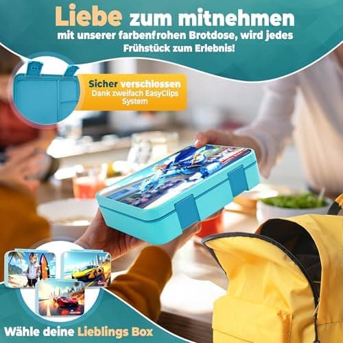 Kinder Brotdose mit Fächern Auslaufsicher & BPA frei
| Vesperbox Kinder Bento Box mit Fächern
| Frühstücksbox Kinder Br