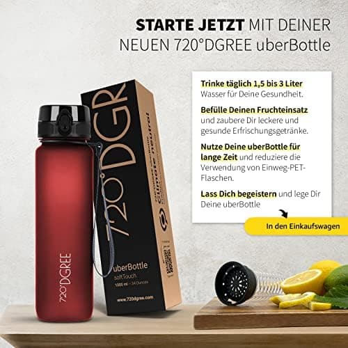 720°DGREE uberBottle Trinkflasche SoftTouch 500ml - Auslaufsicher, BPA-Frei - für Sport und Outdoor-Aktivitäten - Climat
