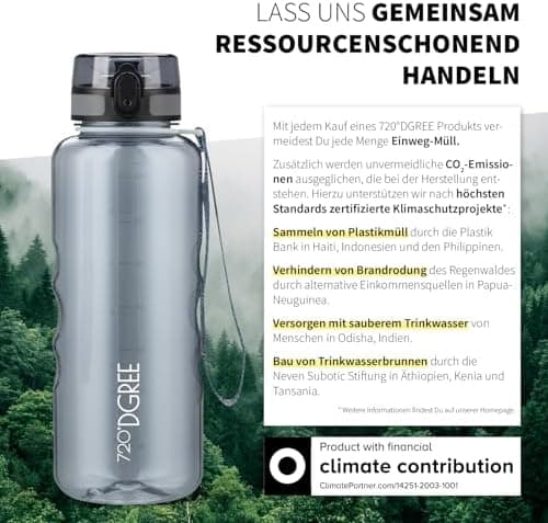 720°DGREE uberBottle Trinkflasche SoftTouch 500ml - Auslaufsicher, BPA-Frei - für Sport und Outdoor-Aktivitäten - Climat