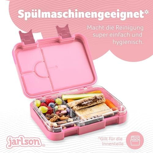 Jarlson® Brotdose Kinder mit Fächern - TONI Lunchbox - Auslaufdurchfall-Sicher – Jausenbox für Kindergarten und Schule -