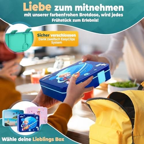 Kinder Brotdose mit Fächern Auslaufsicher & BPA frei
| Vesperbox Kinder Bento Box mit Fächern
| Frühstücksbox Kinder Br