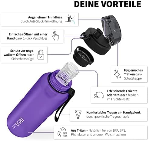 720°DGREE uberBottle Trinkflasche SoftTouch 500ml - Auslaufsicher, BPA-Frei - für Sport und Outdoor-Aktivitäten - Climat