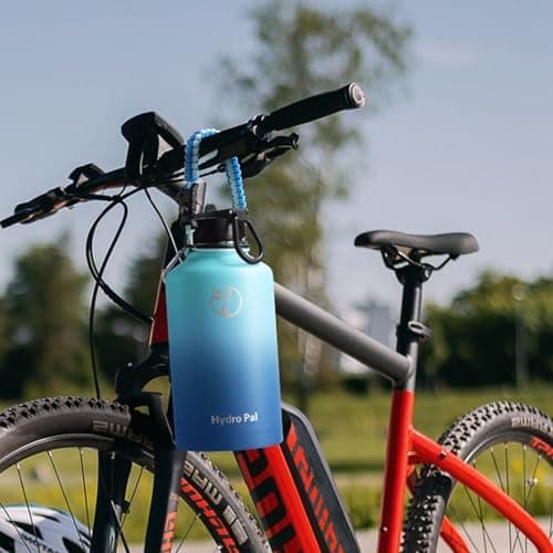 HydroPal Edelstahl Trinkflasche - Isolierte Flasche mit Strohhalm & 2 Deckeln, Auslaufsichere Isolierung für Sport, 500m