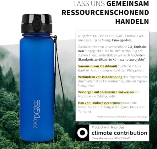 720°DGREE uberBottle Trinkflasche SoftTouch 500ml - Auslaufsicher, BPA-Frei - für Sport und Outdoor-Aktivitäten - Climat