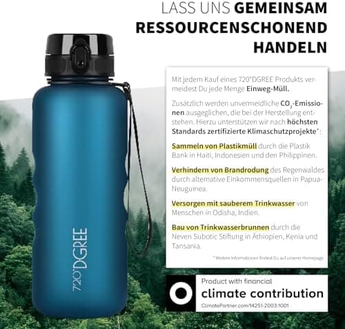 720°DGREE uberBottle Trinkflasche SoftTouch 500ml - Auslaufsicher, BPA-Frei - für Sport und Outdoor-Aktivitäten - Climat