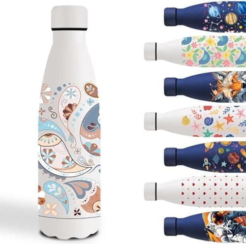 Grsta Trinkflasche 500ml, BPA-freie Edelstahlflasche für Kinder, ideale Wasserspeicherung bei Kalt&warm