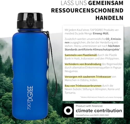 720°DGREE uberBottle Trinkflasche SoftTouch 500ml - Auslaufsicher, BPA-Frei - für Sport und Outdoor-Aktivitäten - Climat