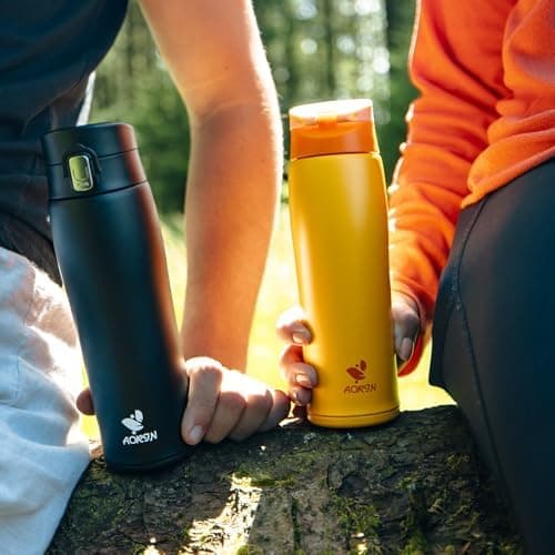 AORIN Trinkflasche Edelstahl 18/8, 500ml, BPA-Frei, Doppelwandig Isolierflasche für Sport, Schule und Outdooraktivitäten