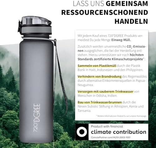 720°DGREE uberBottle Trinkflasche SoftTouch 500ml - Auslaufsicher, BPA-Frei - für Sport und Outdoor-Aktivitäten - Climat