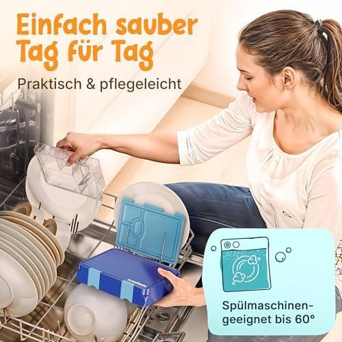 Kinder Brotdose Mondschein – Lila Fächer – 800ml – Schule & Kindergarten - BPA frei  
Kinder Brotdose Mondschein – Lila