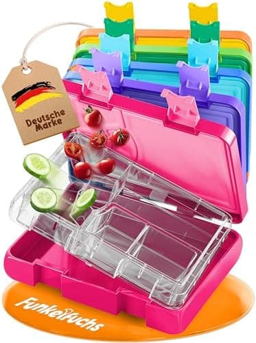 Kinder Brotdose Mondschein – Lila Fächer – 800ml – Schule & Kindergarten - BPA frei  
Kinder Brotdose Mondschein – Lila