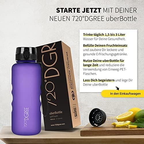 720°DGREE uberBottle Trinkflasche SoftTouch 500ml - Auslaufsicher, BPA-Frei - für Sport und Outdoor-Aktivitäten - Climat