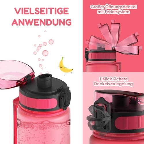 Luyiilo Kinder Trinkflasche Auslaufsicher für Schule und Fitnessstudio (500ml - Blau)