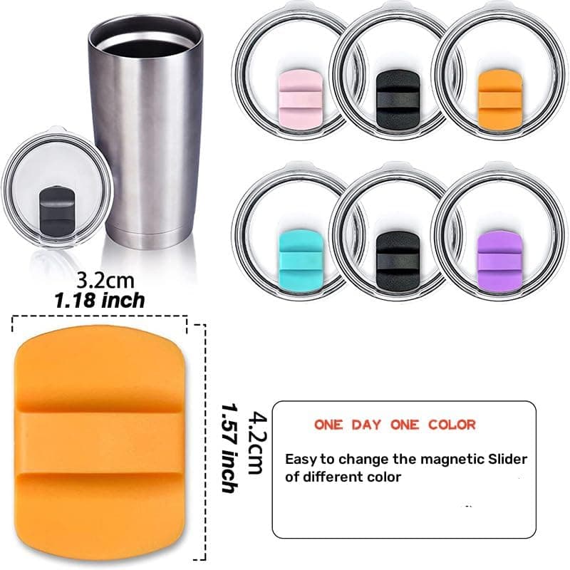 Ersatzdeckel für 56-ml-Becher - Spritzwasserfest, auslaufsicher und strohhalmfreundlich 20 oz Black Double Hole