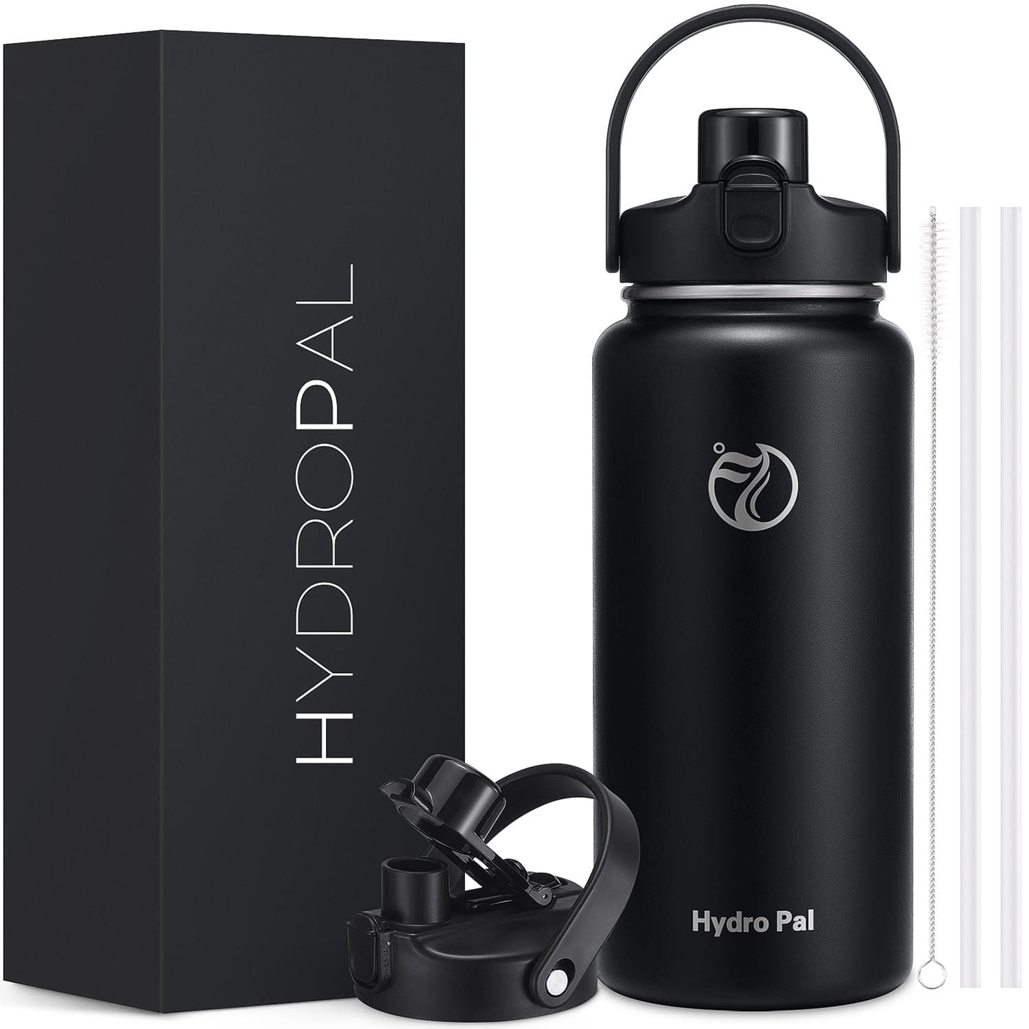 HydroPal Trinkflasche Edelstahl - 1900ml mit Henkel für Fitness, BPA-Frei, flasche Metall, Aesthetic trinkflasche Mitter